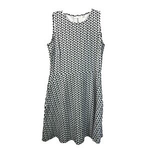 New York & Company Black White Geometric‎  Pattern Dress
